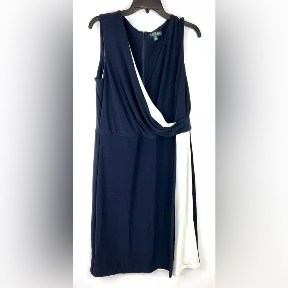 Ralph Lauren Women’s Sleeveless Blue Knee Length Dress Size 14